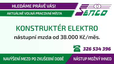 KONSTRUKTÉR ELEKTRO - nástupní mzda od 38 000 Kč/měs.
ELEKTROMECHANIK - nástupní mzda od 31 000 Kč/měs.
DĚLNÍK VE VÝROBĚ ELEKTRO - nástupní mzda od 28 000 Kč/měs.
NABÍDKÁŘ (junior / senior) - nástupní mzda 38 000 - 43 000 Kč/měs.