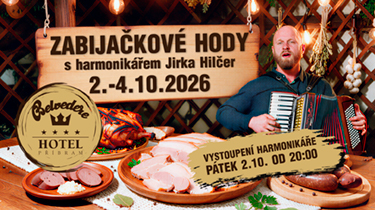 Zabijačkové hody s harmonikářem Jirkou Hilčerem
2. - 4. 10. 2026